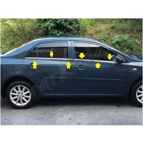 Resim Woc Chrome Toyota Corolla Uyumlu Krom Cam Çıtası 2007-2012 4 Parça Pasla 