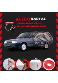 Resim Tofaş Uyumlu Kartal Oto Araç Kapı Koruma Fitili 5metre Parlak Kırmızı Renk 