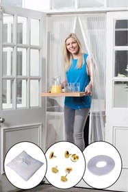 Resim Genel Markalar Mıknatıslı Kapı Sinekliği Tül Perde 105 x 210 cm (5047) 