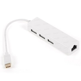 Resim Dark USB3.1 Type-C - 3xUSB2.0 HUB+ 10-100 Ethernet Dönüştürücü 