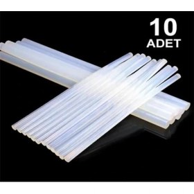 Resim AyrStore 10 Adet Mum Sıcak Silikon, 11MM - 30CM Kalın Şeffaf Silikon 