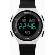 Resim Hanyang Beyaz Siyah Yeni Spor Dijital Saatler Erkekler Kadınlar Için Çocuklar Çok Fonksiyonlu Askeri Spor Izle 5ATM Su Geçirmez Aydınlık LED Elektronik Saat (Yurt Dışından) 