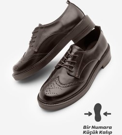 Resim Marjin Kadın Bağcıklı Maskülen Çift Yüzlü Günlük Oxford Ayakkabı Sindo Kahve 