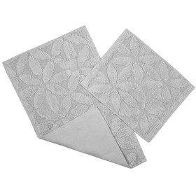 Resim Fialka Banyo Paspas 2'li Çiçek Desenli Açık Gri 