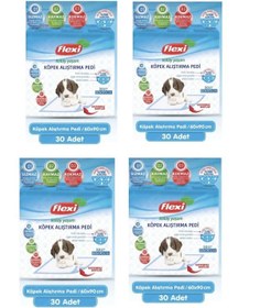 Resim Flexi Köpek Alıştırma Çiş Pedi Kaydırmaz Bantlı 4 x 30'lu 