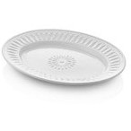 Resim Grande Servis Tabağı Beyaz 41x31 Cm The Mia