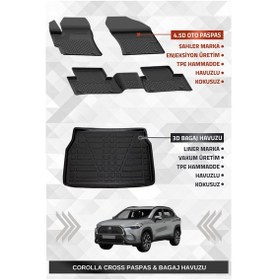 Resim Sahler Corolla Cross 2022+ Uyumlu 4.5d Premium Havuzlu Oto Paspas Ve Liner Marka 3d Bagaj Havuzu - Corolla Cross 