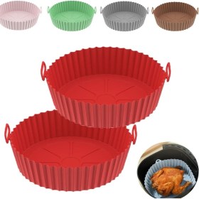Resim Airfryer Silikon Pişirme Kabı Hava Fritözü Kalıbı Airfrey Airfray Airfrayer Pişirme Kağıdı Silikonu 