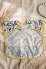 Resim Babydonat Stellar Unicorn Desenli Leke Tutmaz Sıvı Geçirmez Bebek Önlüğü - Kolsuz Yelek Tasarımlı Mama Önlüğü 