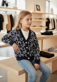 Resim Minimoda Kids Kız Çocuk UP Yazılı Triko Hırka 