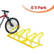 Resim İlgi Trafik Bisiklet Parkı Bisiklet Park Yeri Sistemleri Alanı Demiri Ayağı Sehpası 5'li 40x180 cm Sarı 