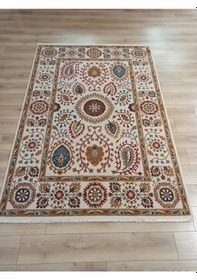 Resim Çam Halı Funky 801 Stone Yün Ve Bambu İle Özel Tezgahlarda Üretilen Otantik Desenli El Emeği Modern Uşak Halısı Krem 2 