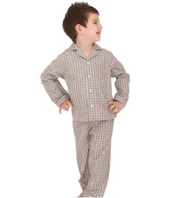 Resim The Nuba The Don Bej-Lacivert Ekose Desenli Erkek Çocuk Pijama Takımı (9-1 