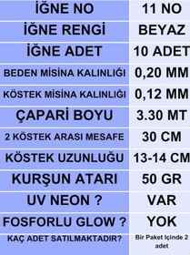 Resim Ea genset İstavrit Çaparisi 20x12 11 No 10 Beyaz İğneli 2li Paket 