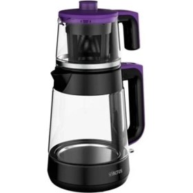 Resim Cam Çay Makinesi, Siyah, Hızlı Demleme ile Pratik Kullanım 