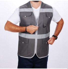 Resim Formteks İşçi Çok Cepli Reflektörlü Alet Yeleği Gri Gri 