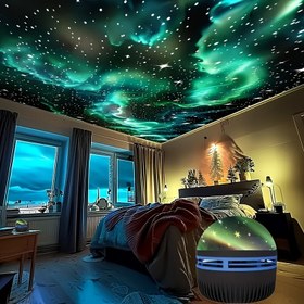 Resim 1 adet for galaxy Yıldızlı Gökyüzü ve Aurora Projektörü Gece Lambası Uzaktan Kumanda ile, USB Güçlü 2-KOTON 1 Yatak Odası Projektörü Kamp, Partiler, Tatiller için - Cilalı Plastik Sanat Dekoru, Pil Gerektirmez, for Galaxy Tasarımı için | Uzaktan Kum 