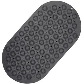Resim 1 Adet Gri Oval Masajlı Duşa Kabin Banyo & Duş Kaydırmazı & Küvet Paspası Vantuzlu Yapışır 37x69 Cm Gri 