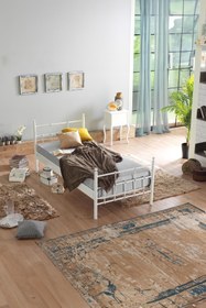 Resim Unimet Lalas Tek Kişilik Ferforje Metal Karyola-beyaz (AHŞAP LATALI) 