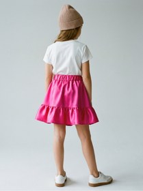 Resim FemiChic LUI Kids Kız Çocuk Premium Saten (Satin) Etek - Fuşya 