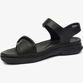 Resim Kadın Siyah Hakiki Deri Sandalet 