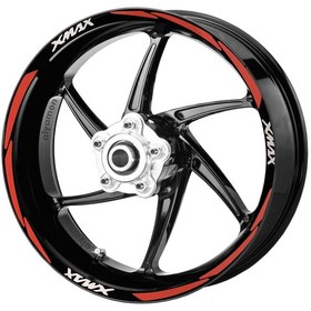 Resim Deeb Yamaha Xmax Jant Şeridi Reflektif Kırmızı Beyaz Model S 