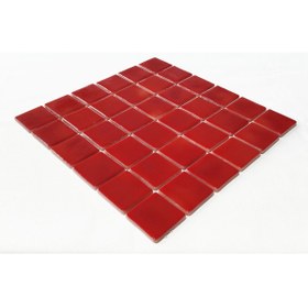 Resim MozaiKristaL Yaşam Alanlarının Tüm Yüzeyleri Için 50x50 Mm. Kırmızı Cam Mozaik. (1 KOLİ=1 M2 FİYATIDIR) 