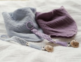 Resim Bibs Paci Braid Emzik Askısı-Violet Sky / Mauve 