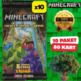 Resim Orijinal Minecraft Treadin Card (10 Paket) - Minecraft Oyun Kartları - Minecraft Koleksiyonluk Kartı Minecraft Kart 