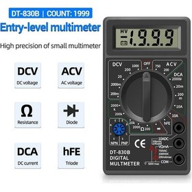Resim Multimetre Dijital-lcd Dijital Multimetre Dt830b Ac/dc Mini Voltmetre Ampermetre Ohm Test Cihazı 750/1000 V Multimetre Dijital El Multimetre Ölçer 