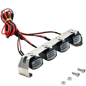 Resim Geekyou 1/10 Rc Araba Led Far Seti - Traxxas Trx-4, Axial Scx10 90046, Rc4wd D90 Km2 Uyumlu, Dikdörtgen Kutu Siyah+gümüş, 4 Lü 