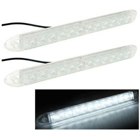Resim Sones Araba Su Geçirmez Beyaz 2 X 12 Led Drl Gündüz Farları, Dc 12v 