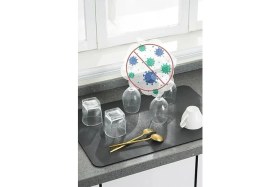 Resim Kurutma Matı Süper Su Emici Tezgah Üstü Bulaşıklık Mikrofiber Paspas Siyah 35X50CM 