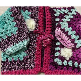 Resim Tanem Çarşı Bebek Hediyesi, Pamuklu Tasarım Hırka El Örgüsü(35cm boy) 