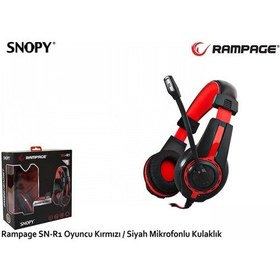 Resim RAMPAGE SN-R1 Stereo 3.5mm Jack Siyah/Kırmız Gaming Mikrofonlu 