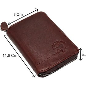 Resim Westpolo Hakiki Deri Kağıt Para Ve Bol Kart Bölmeli Fermuarlı Unisex Cüzdan - Kahverengi17 Kahverengi 