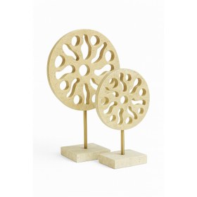 Resim Petronis Dekoratif Disk Obje Set Traverten Mermer 