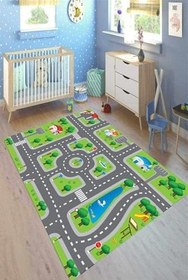 Resim Çocuk Eko Punto Kaymaz Dot Tabanlı Yıkanabilir Antibakteriyel Dijital Baskı Çocuk Halısı, CK-10164A-EKOPNT-160X300 