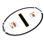 Resim OTOMOR AKSESUAR İtalya Bayraklı I Plaka Oval Vantuzlu Pleksi Cam Süsü Beyaz 11x7.5cm 