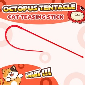 Resim Kaplan Kuyruklu Ahtapot Oyuncak - Esnek Dönen Tentakller ile Etkileşimli Kırmızı Plastik Oyuncağı, Av İştahını Uyarır & Bağları Güçlendirir, Piller Gerekmez, Karikatür Tasarımı 