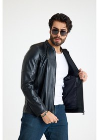Resim Franko Armondi Fit Kısa Erkek Deri Ceket E2-k-347-19876 Siyah 
