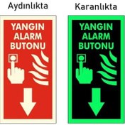 Resim 5 Adet Fosforlu Yangın Alarm Butonu Levhası 