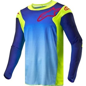 Resim Alpinestars Racer Hoen Kros Motor Jerseyi Sarı Mavi Kırmızı 