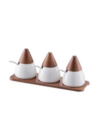 Resim Emsan Tina 3'lü Baharat Takımı Beyaz Beyaz 