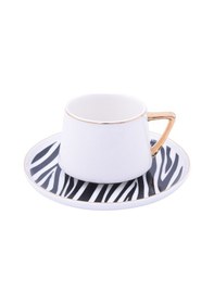 Resim Kahve Fincan Takımı Zebra Desenli 6 Kişilik 12 Parça 