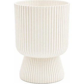 Resim Omnipazar So-ltsa01 Lotus Ayaklı Plastik Vazo Çiçek Saksı 1.8 Litre No: 1 Beyaz 