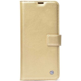 Resim Realme 5i Kılıf Kar Deluxe Cüzdan Kartvizitli Kopçalı Gold 