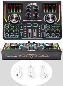 Resim yenibagshop GMX-1 Titanium Set Efektli Ses Kartı Mikrofon Kulaklık Stand Kayıt Canlı Yayın (PC ve Telefon) 