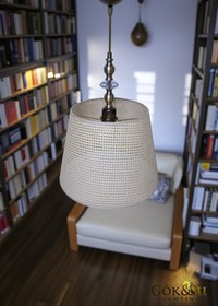 Resim Göksu Lighting Rattan Eda Model Cam Taşlı Modern & Dekoratif Salon, Yemek Odası, Mutfak 