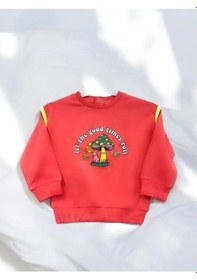 Resim Zekids Kız Bebek Good Times Yazılı Mantar Baskılı Sweat-14459 Pembe 